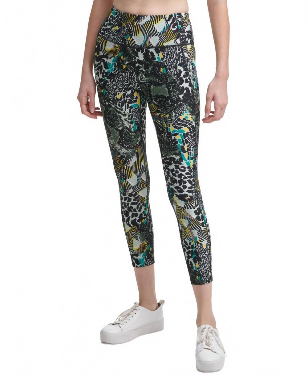 NEW CALVIN KLEIN performance printed leggings in labyrinth bonsai